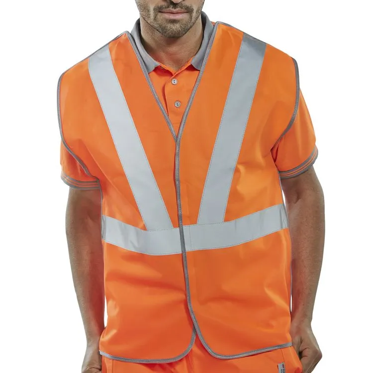 Beeswift Hi-Vis Rail Spec Vest (Polyester) — Orange